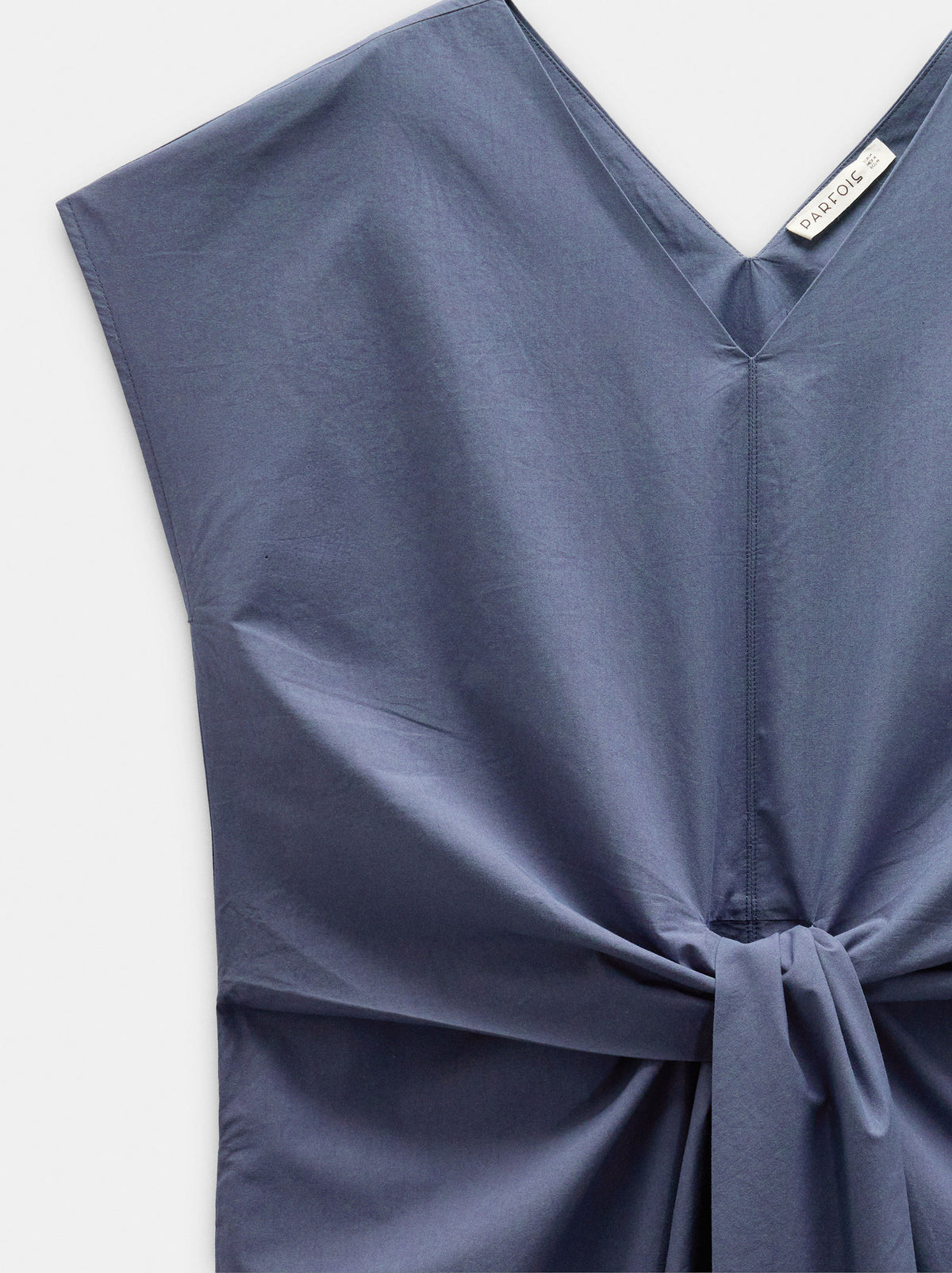 Midi Dress With Knot 100% Cotton
