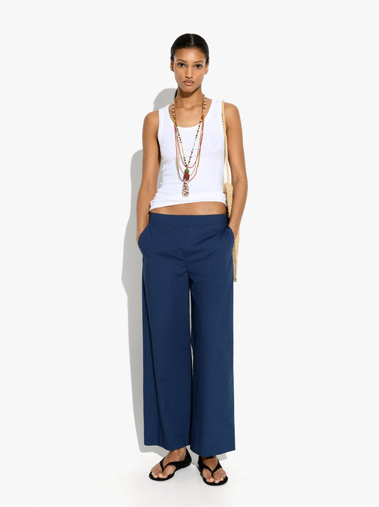 Straight Trousers With Pockets 100% Cotton