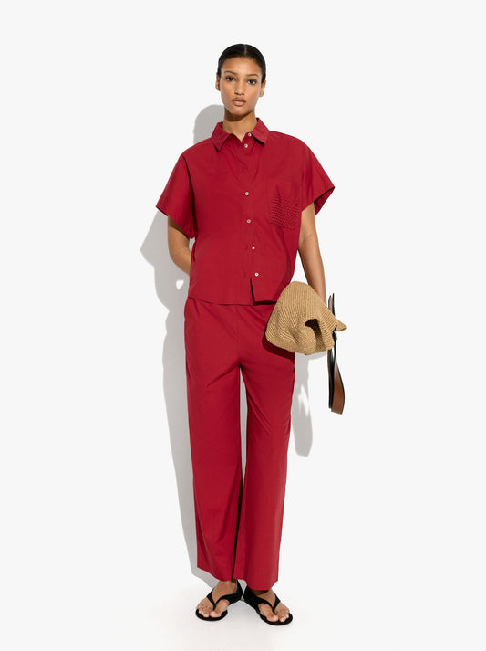 Straight Trousers With Pockets 100% Cotton