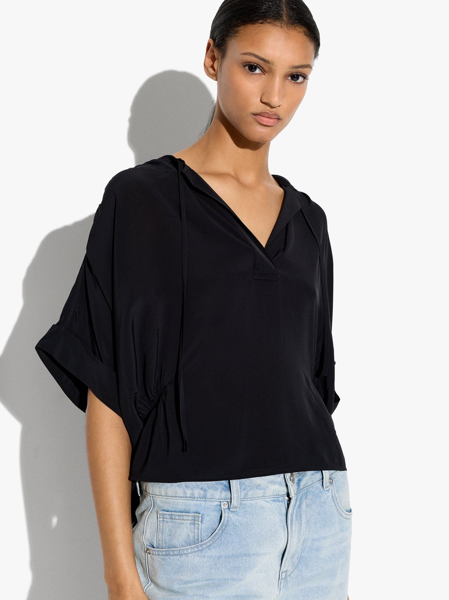 Plain Blouse With Gathers