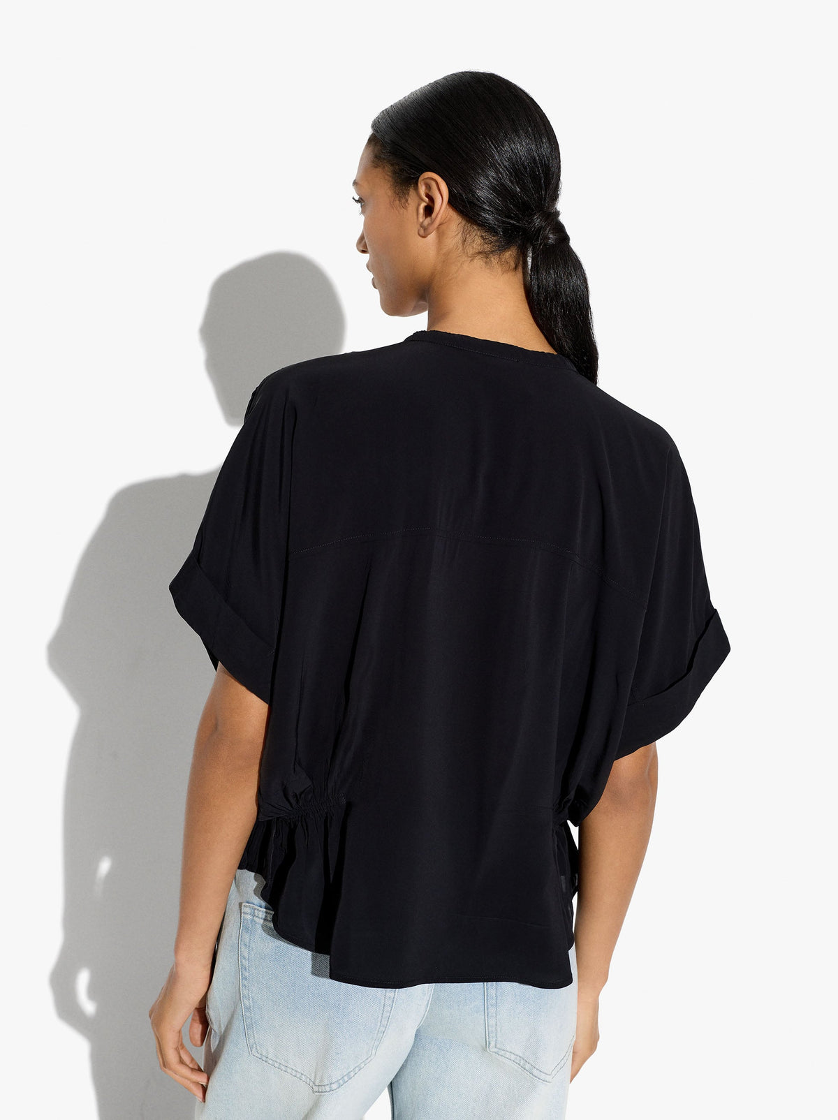 Plain Blouse With Gathers