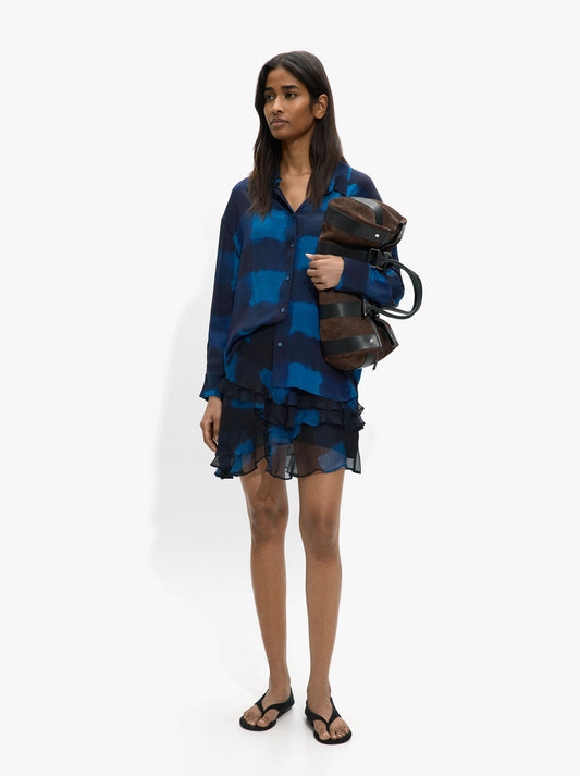Skirt With Ruffles With Squares