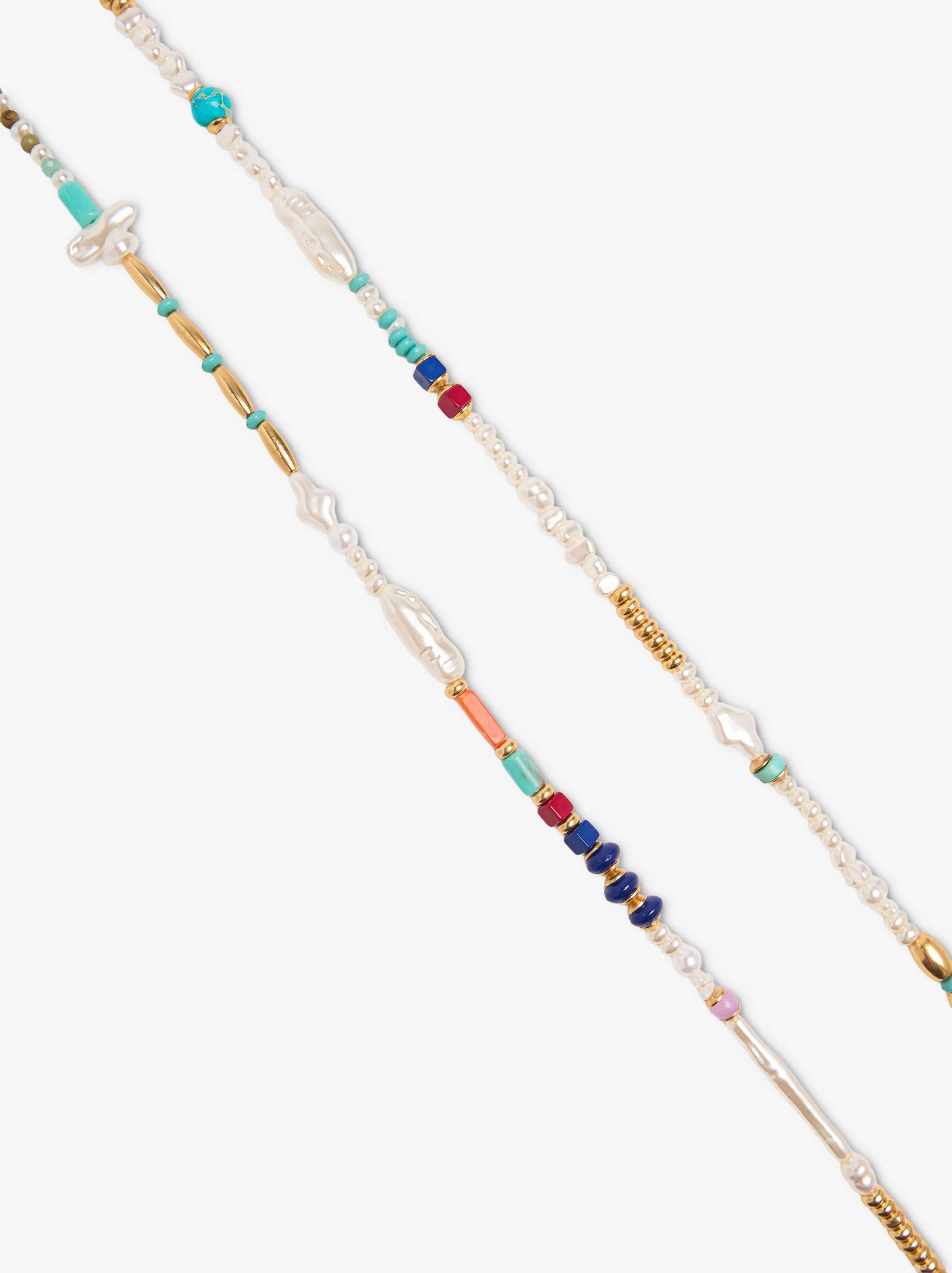 Necklace With Stone And Resin Beads