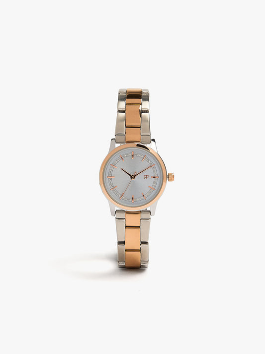 Bicolor Watch With Stainless Steel Bracelet