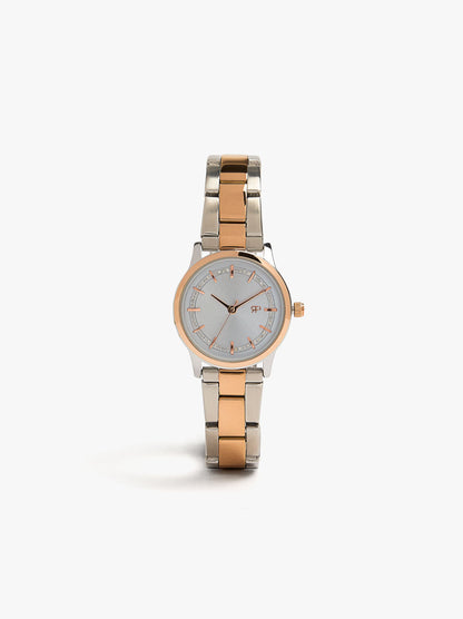 Bicolor Watch With Stainless Steel Bracelet