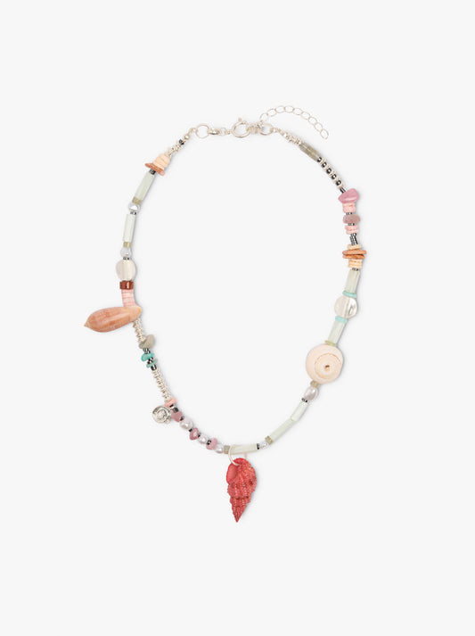 Necklace With Shells And Multicolor Stones