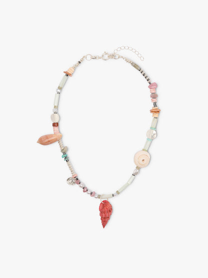 Necklace With Shells And Multicolor Stones