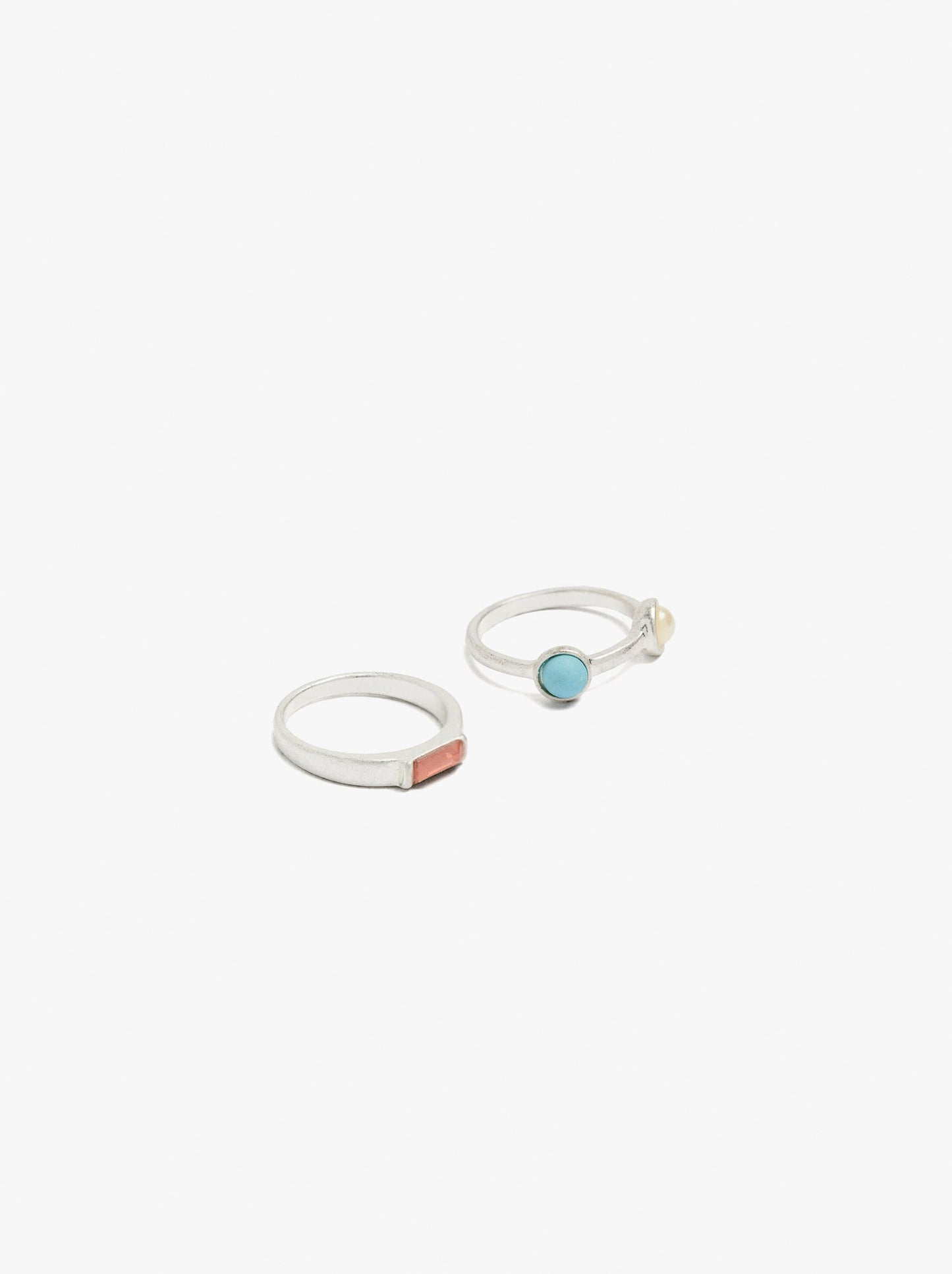 Set Of Rings With Multicolor Stones