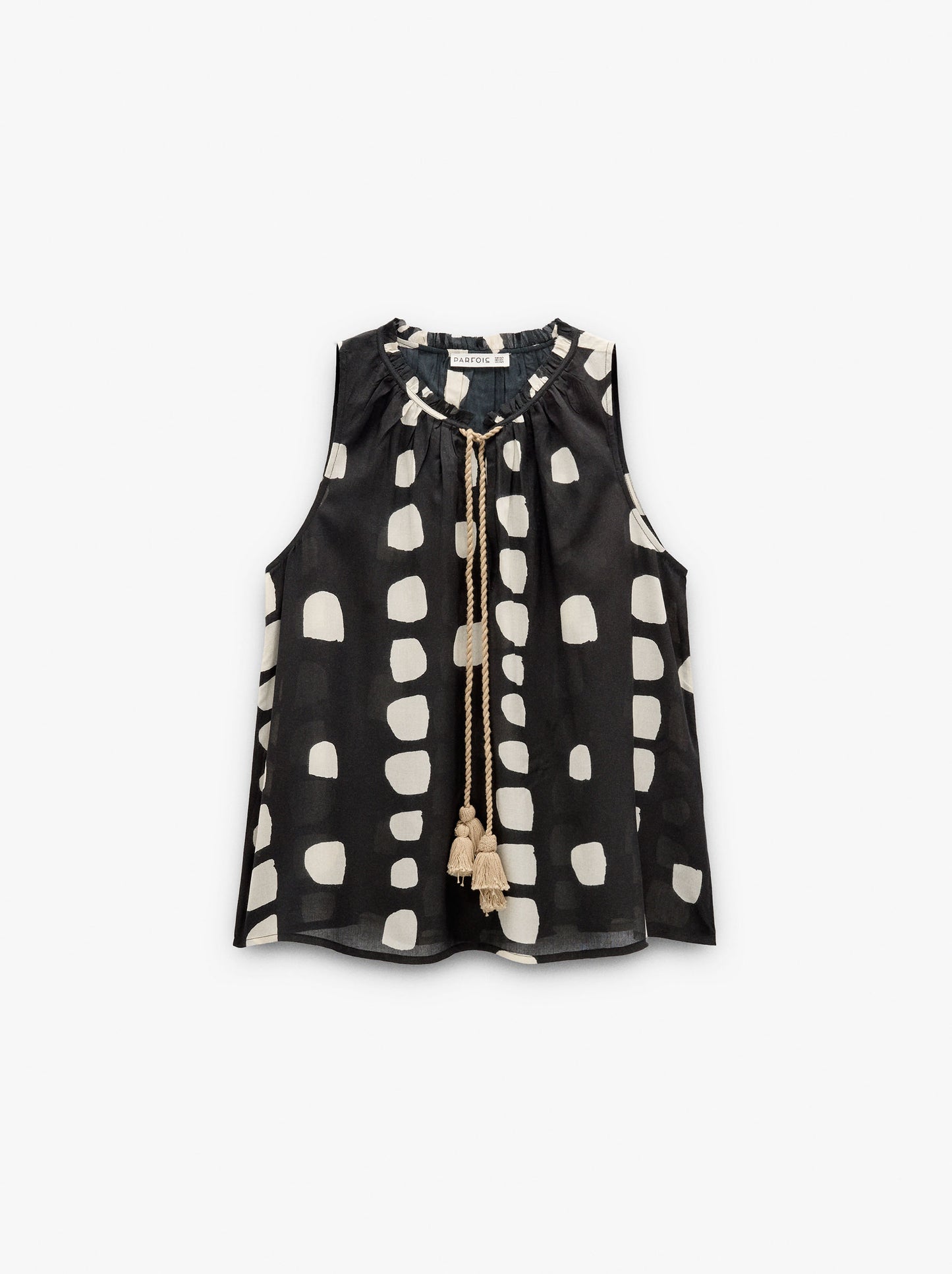 Printed Top With Tassels
