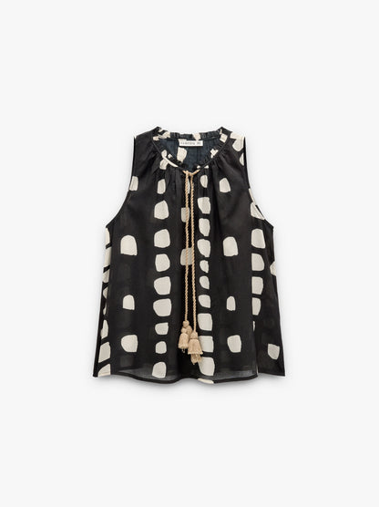 Printed Top With Tassels