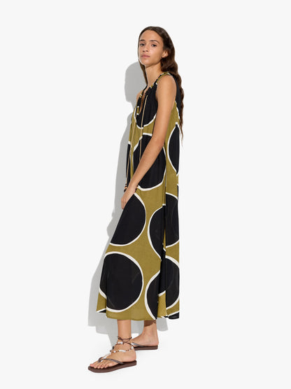 Flowy Dress Printed With Polka Dots