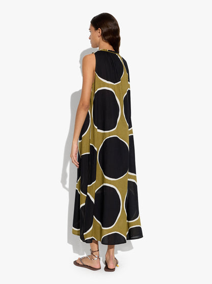 Flowy Dress Printed With Polka Dots
