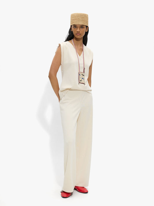 Plain Trousers With Belt Loops