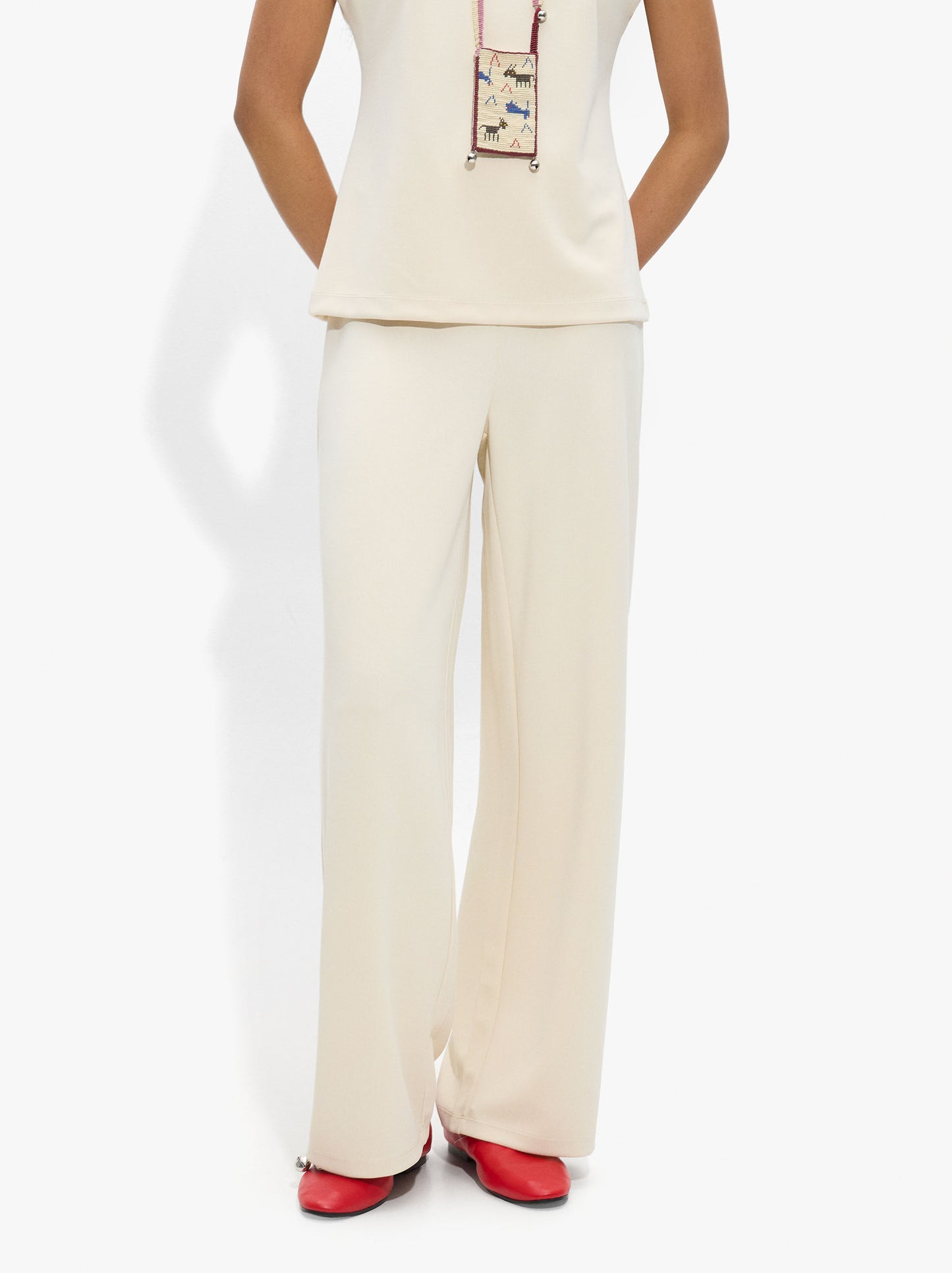Plain Trousers With Belt Loops