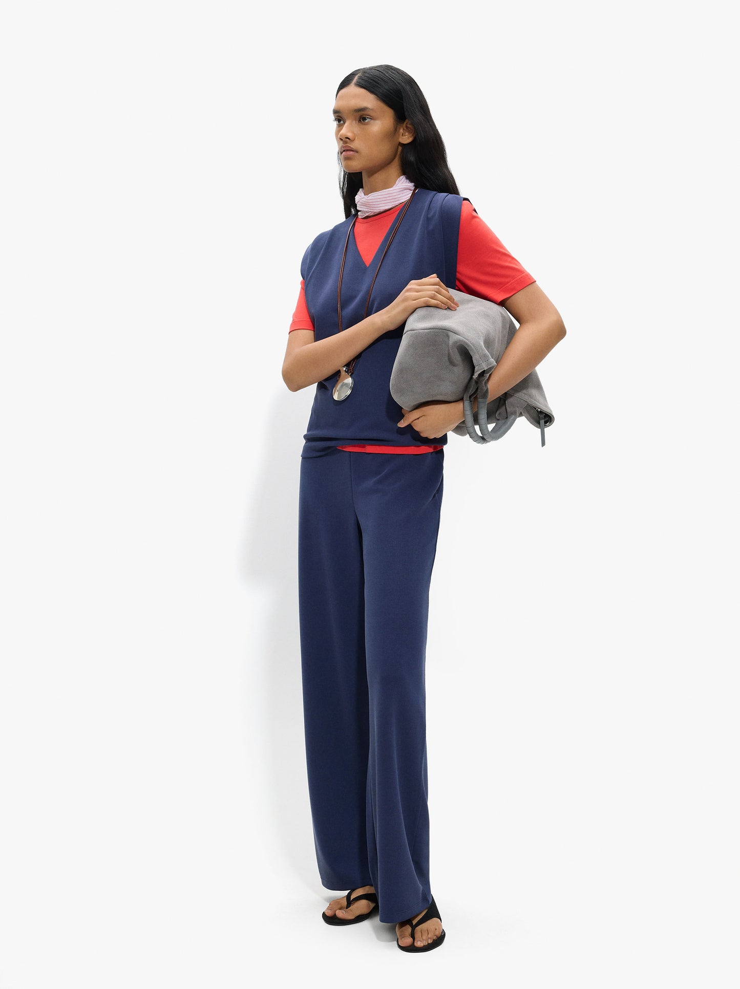 Plain Trousers With Belt Loops