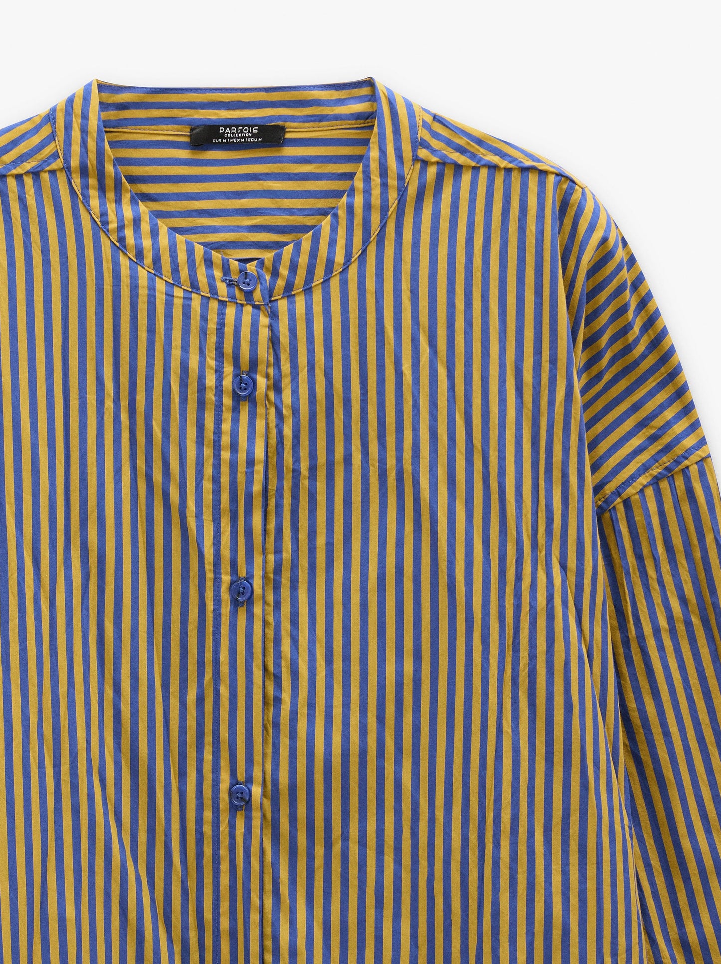 Striped Shirt With Mandarin Collar