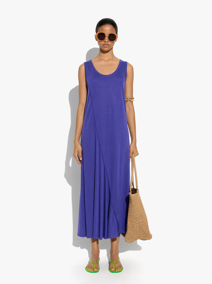 Long And Plain Dress Of Lyocell