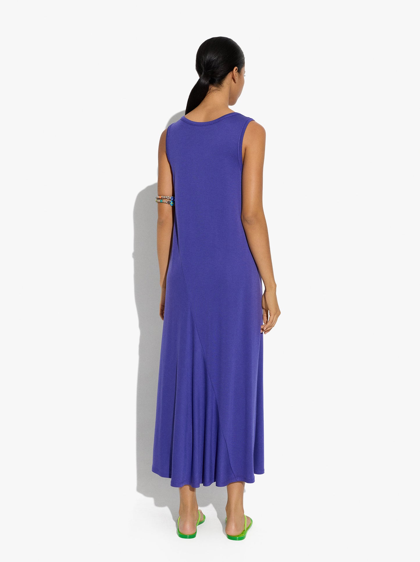 Long And Plain Dress Of Lyocell