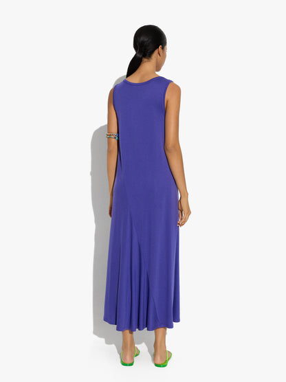 Long And Plain Dress Of Lyocell