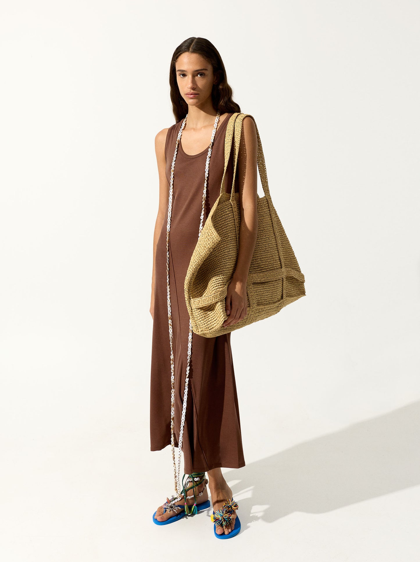 Long And Plain Dress Of Lyocell