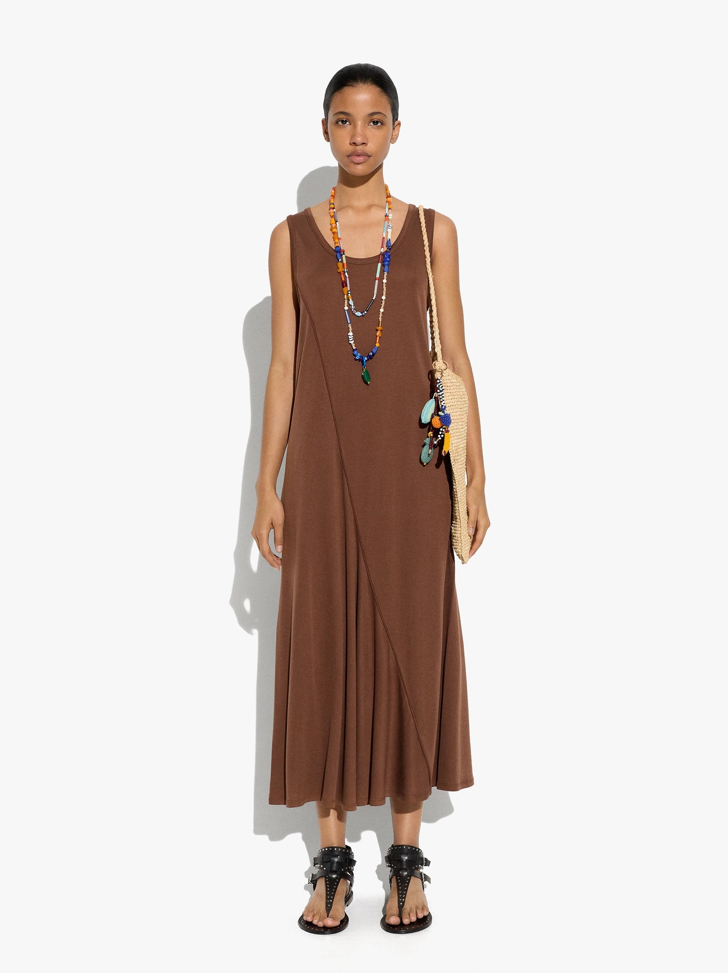 Long And Plain Dress Of Lyocell