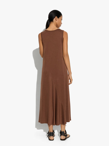 Long And Plain Dress Of Lyocell