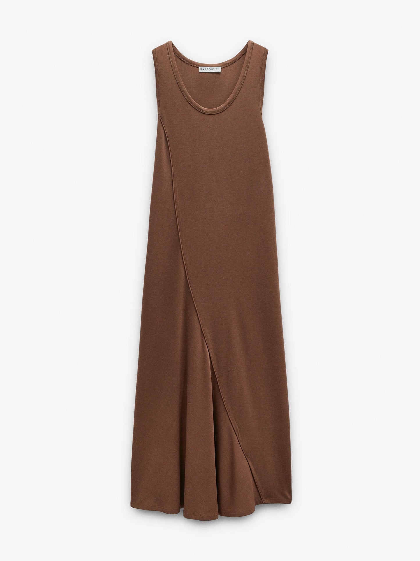 Long And Plain Dress Of Lyocell