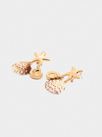 Starfish Earrings With Shells