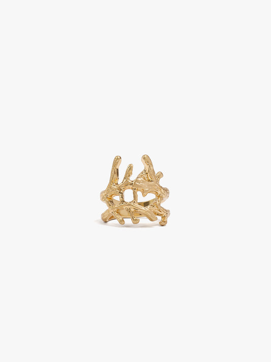 Ring With Coral Effect