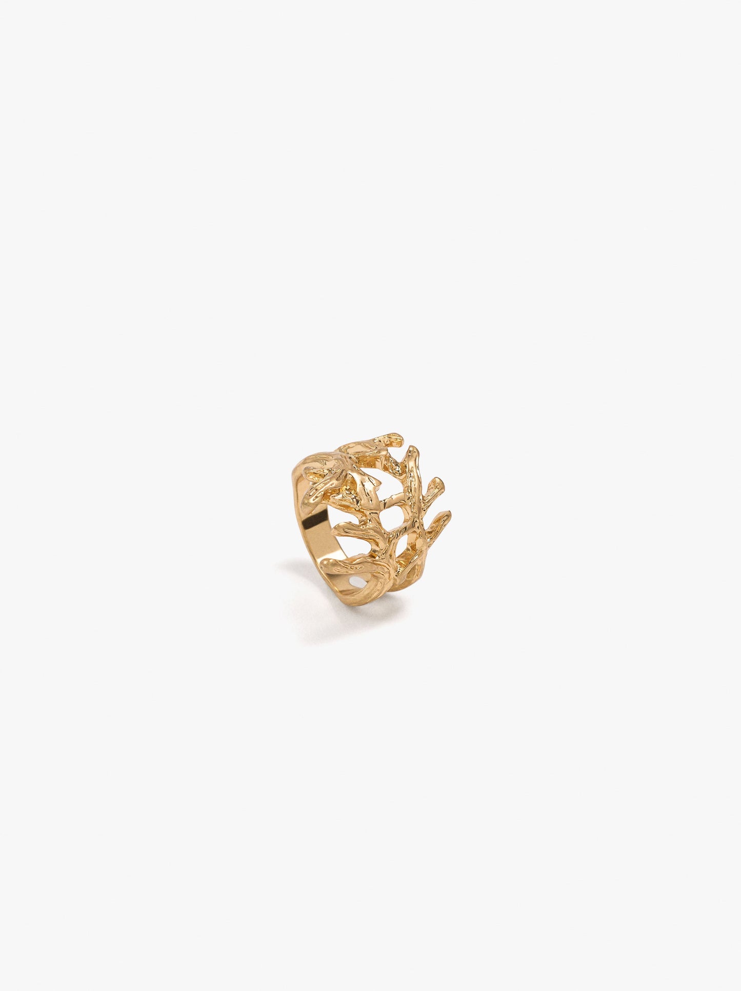 Ring With Coral Effect