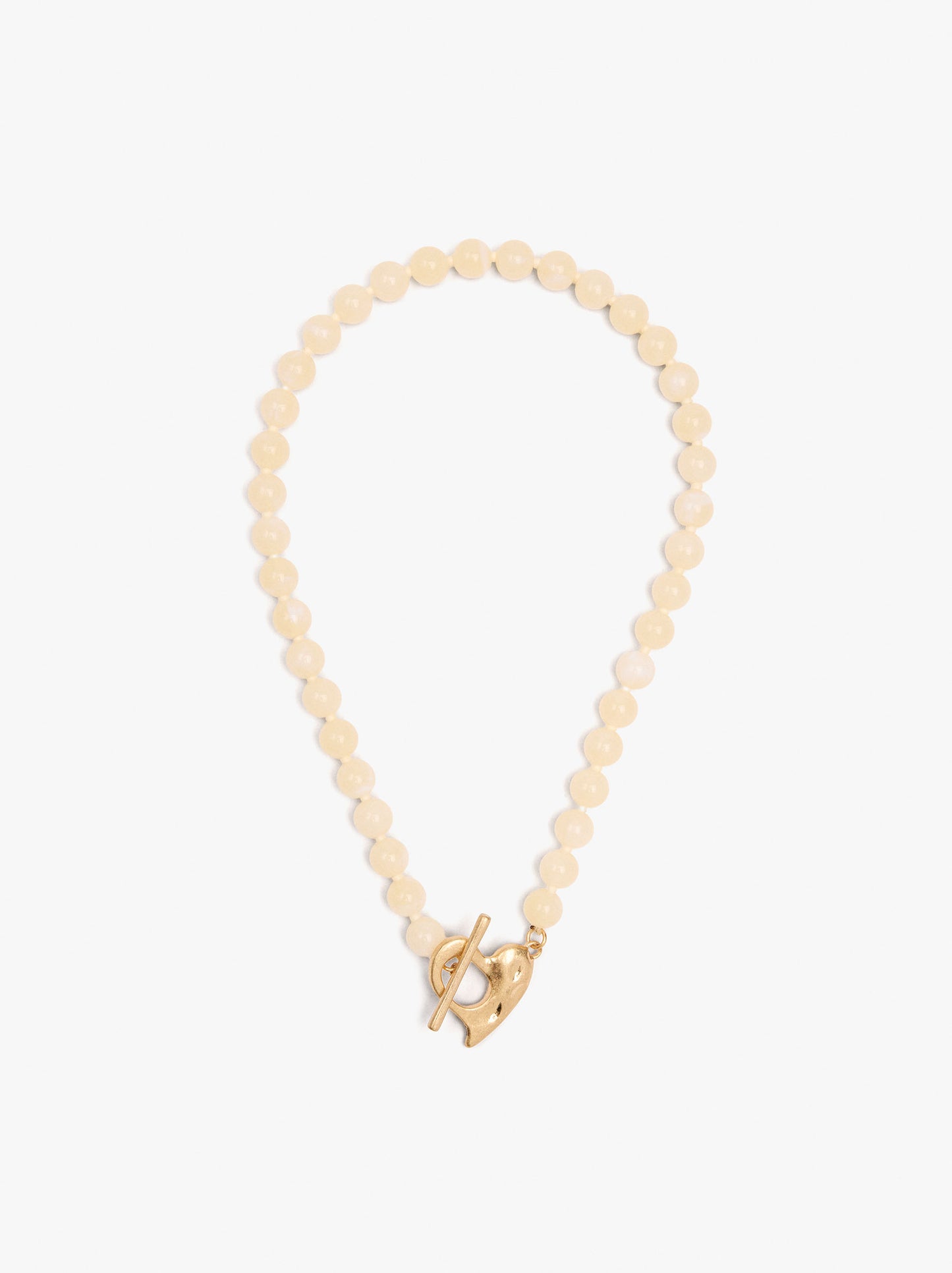Beaded Necklace With Heart Pendant