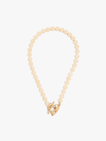 Beaded Necklace With Heart Pendant