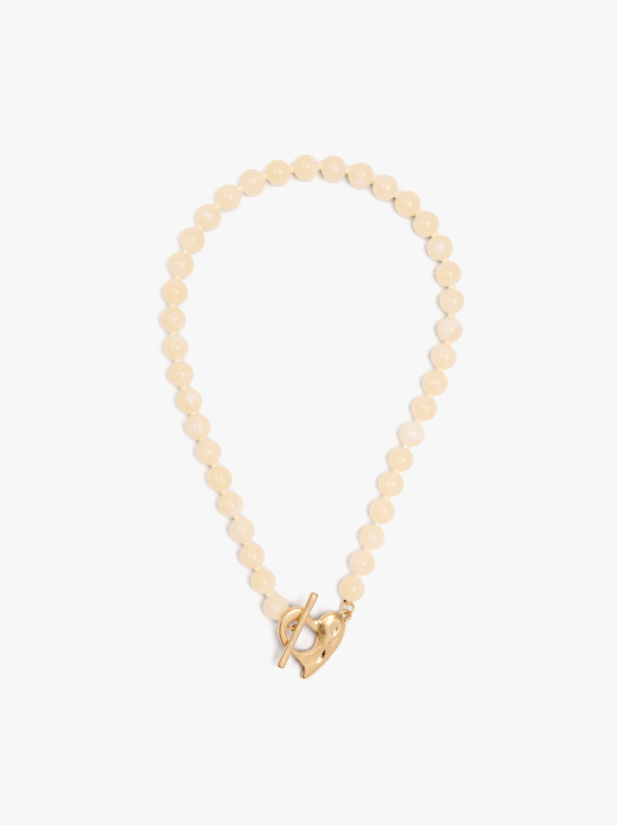Beaded Necklace With Heart Pendant