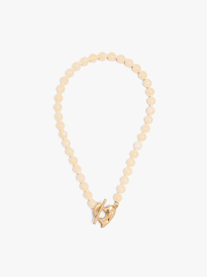 Beaded Necklace With Heart Pendant