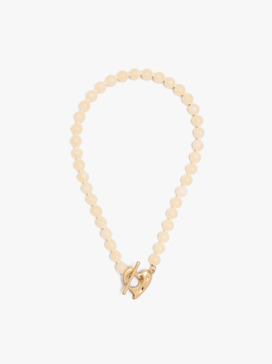 Beaded Necklace With Heart Pendant