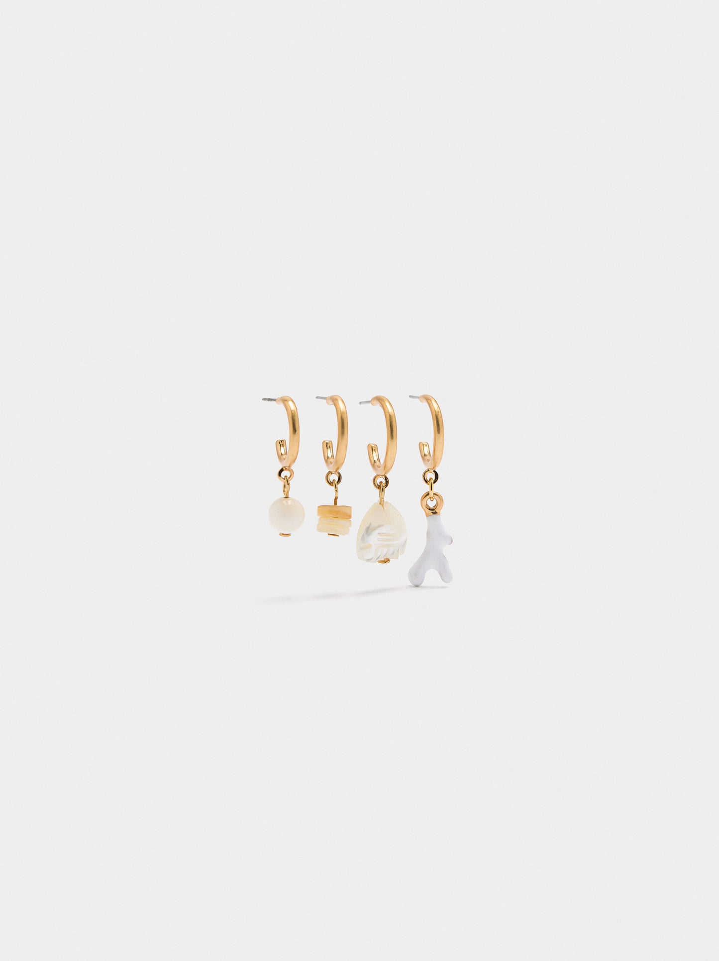 Set Of Hoop Earrings With Shells
