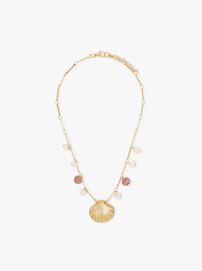 Necklace With Bars, Shells And Stones