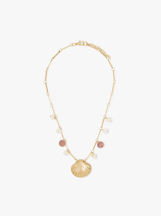 Necklace With Bars, Shells And Stones
