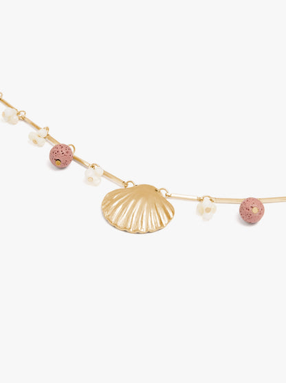 Necklace With Bars, Shells And Stones