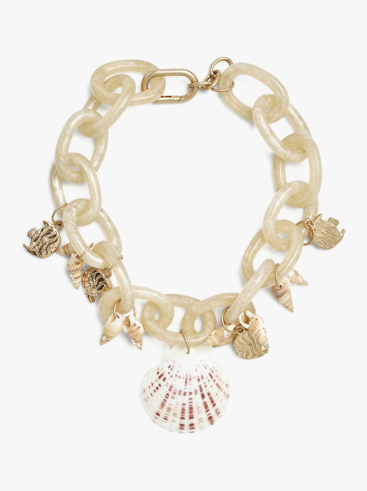 Short Necklace Of Links With Shells