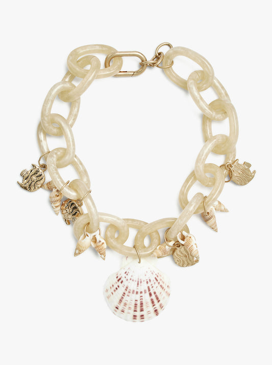 Short Necklace Of Links With Shells