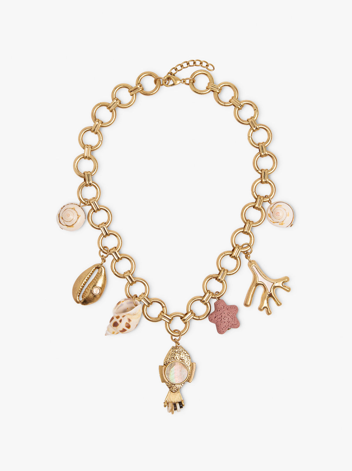 Short Necklace With Sea-Inspired Links