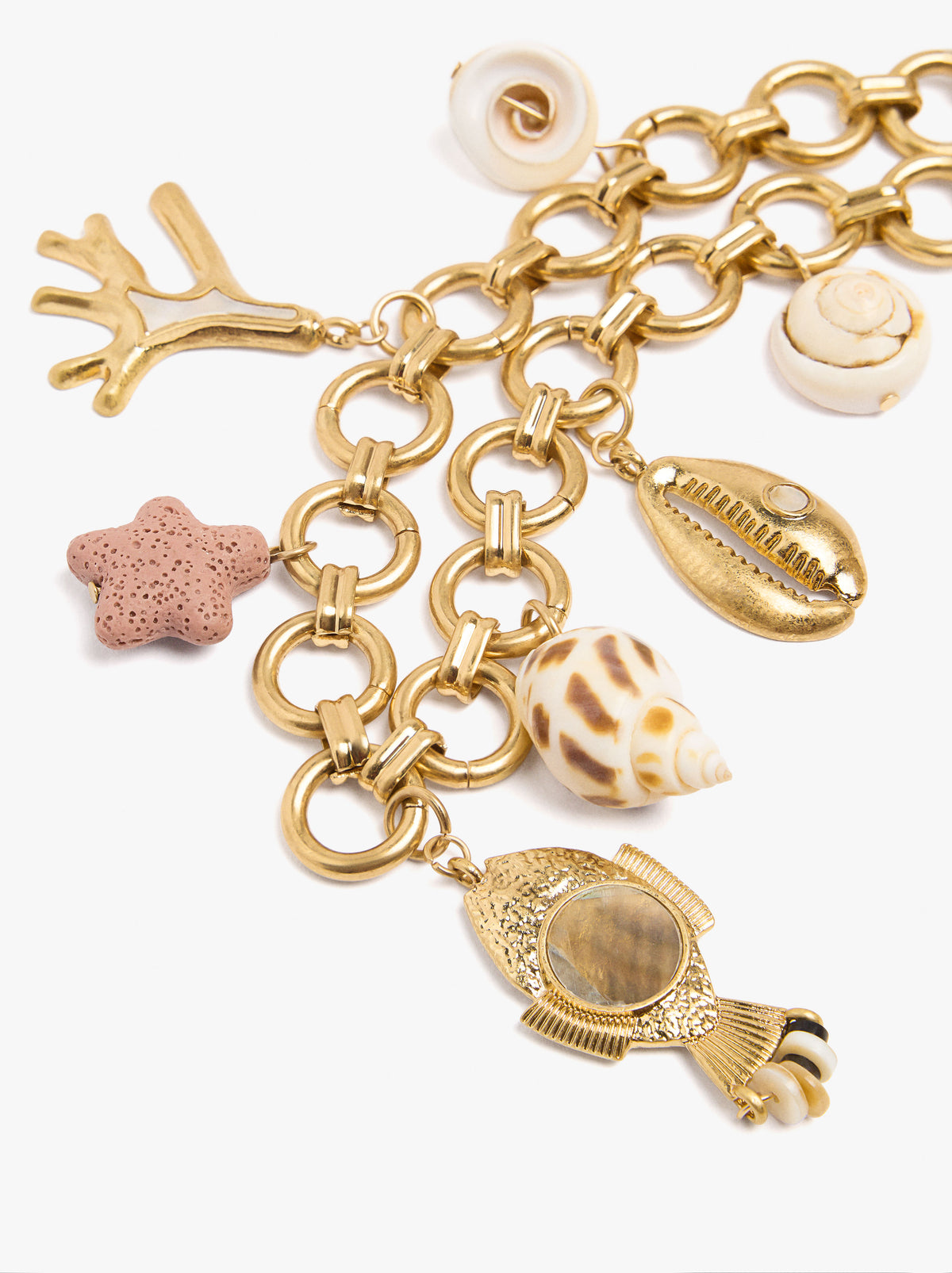 Short Necklace With Sea-Inspired Links