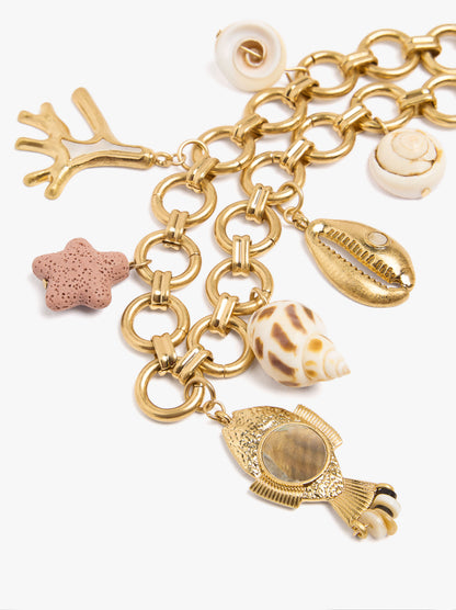 Short Necklace With Sea-Inspired Links