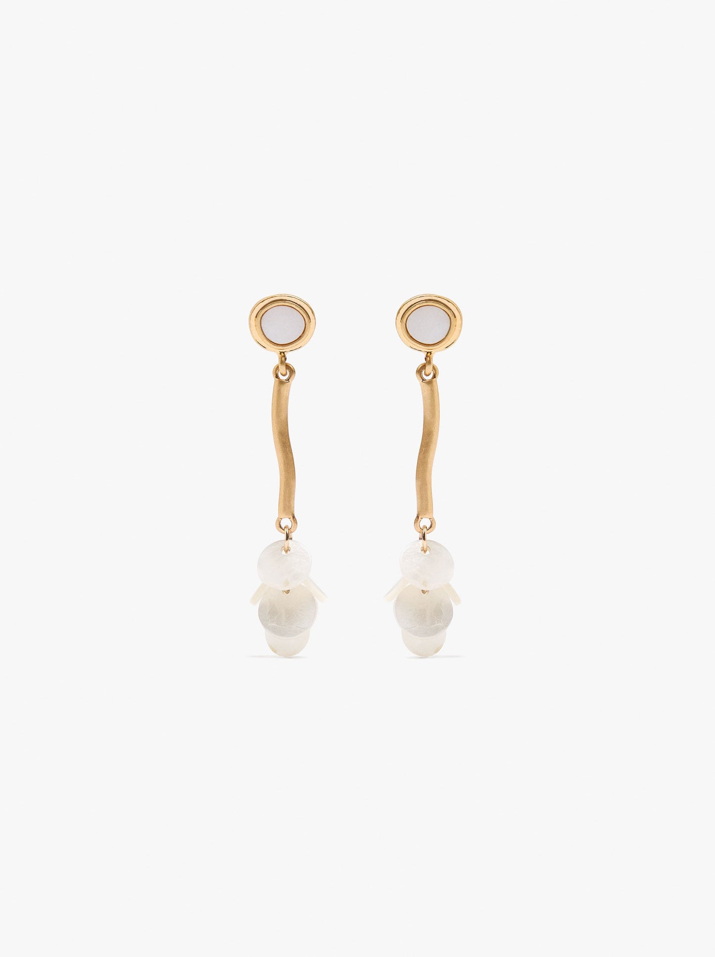 Wavy Bar Earrings With Shells