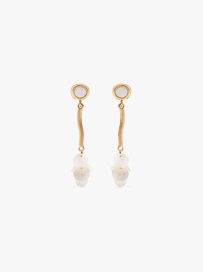 Wavy Bar Earrings With Shells