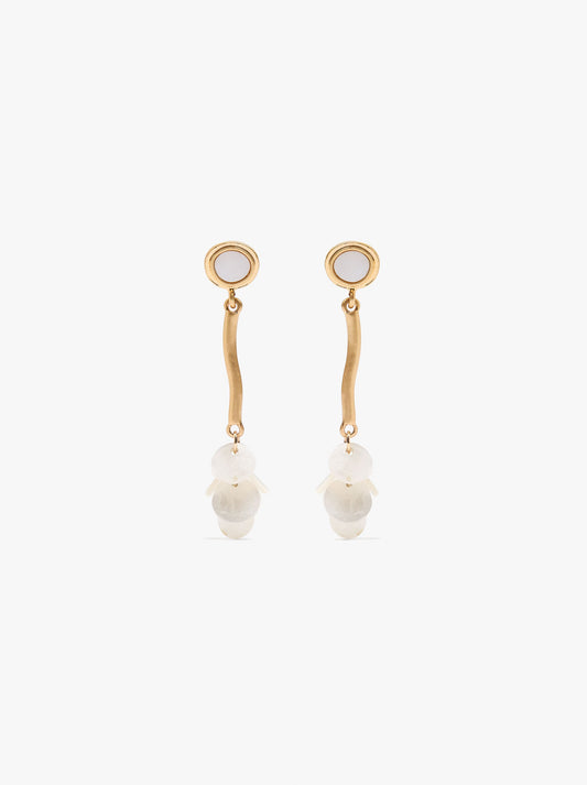 Wavy Bar Earrings With Shells