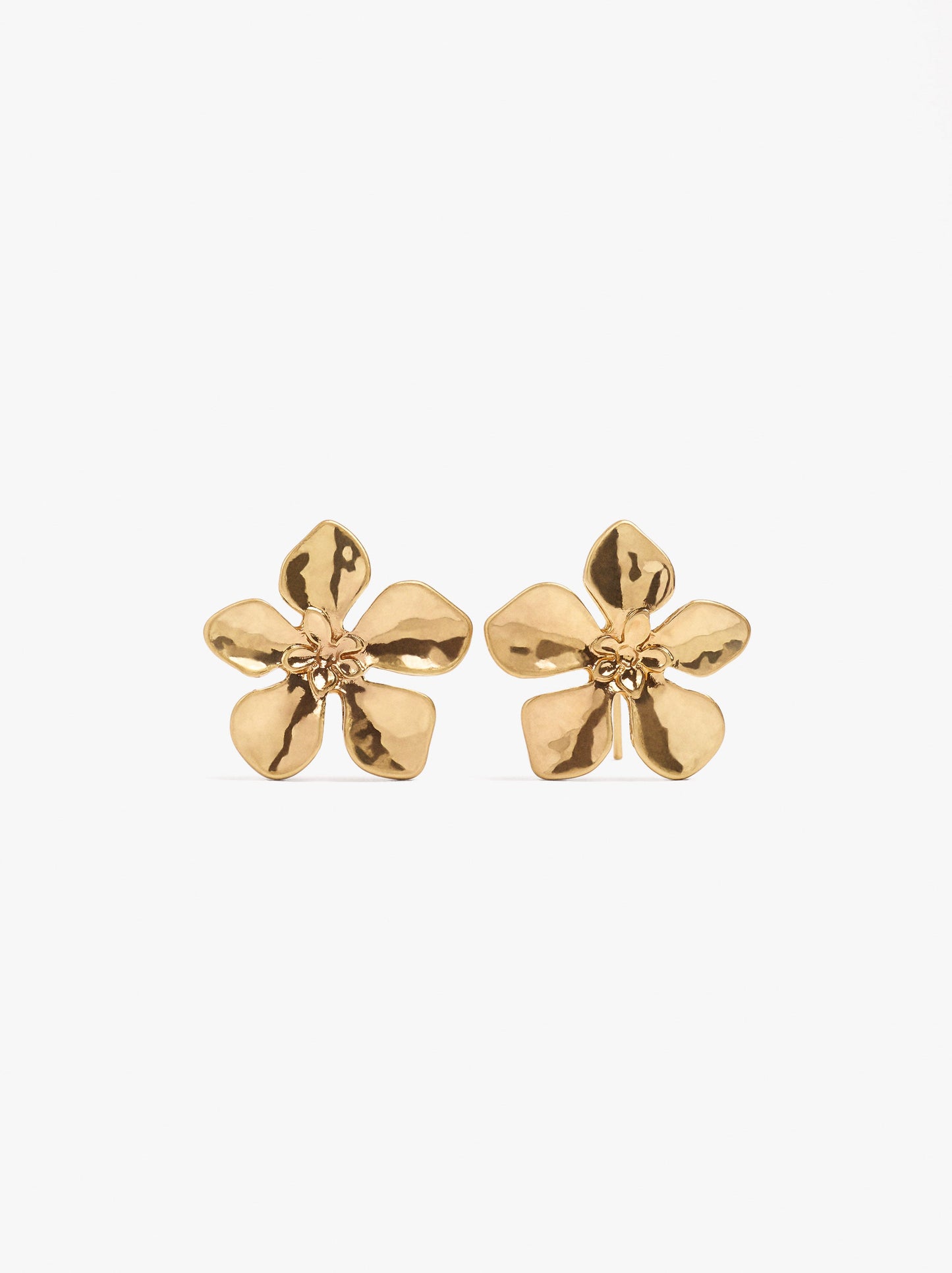 Flower Earrings With Embossed Detail