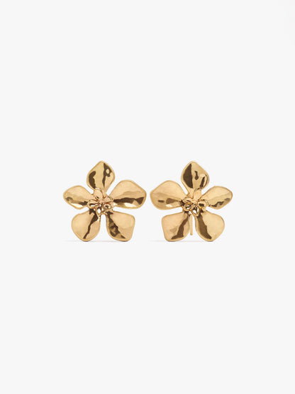 Flower Earrings With Embossed Detail