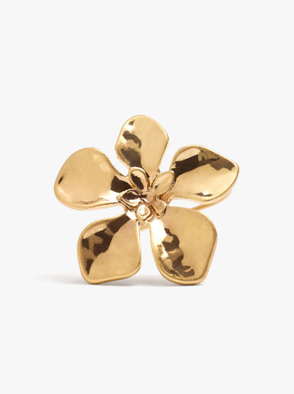 Flower Earrings With Embossed Detail